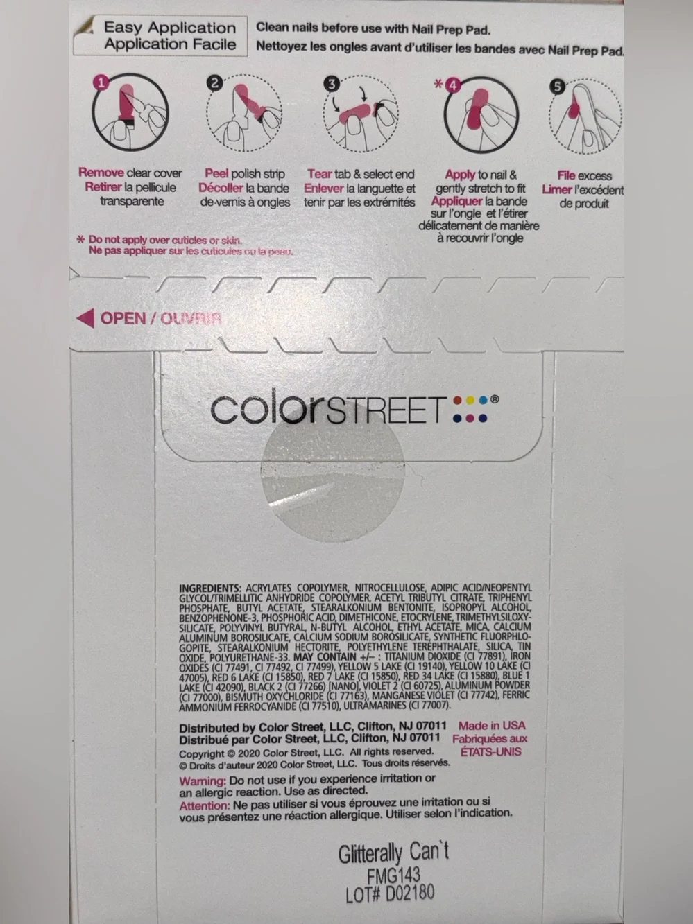Color Street Real Nail Polish Strips - Petite Pink Glitter - ‘Gliterally Can’t”